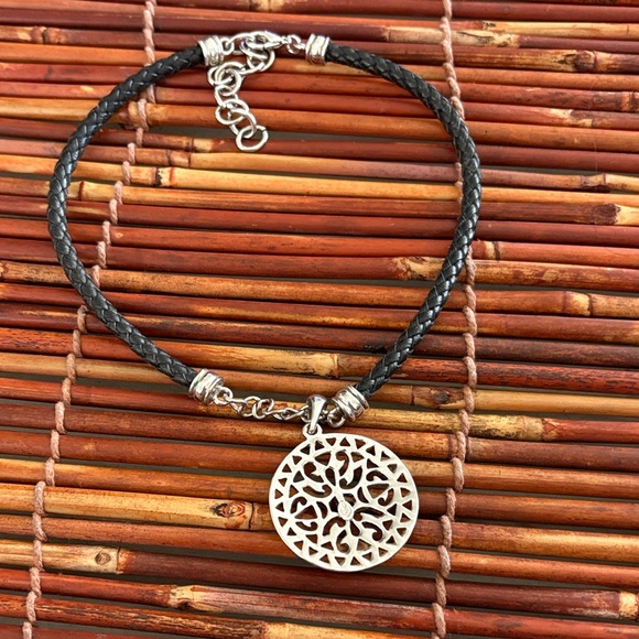 Premier Designs Silver Tree Pendant on Black Cord Necklace 15.5”-20.5” - Picture 5 of 6